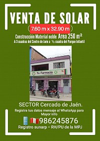 CASA TERRENO DE 250 M2 EN JAEN